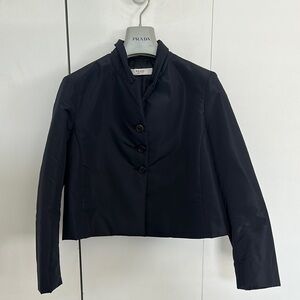 Prada Women's Black Nylon Cropped Jacket